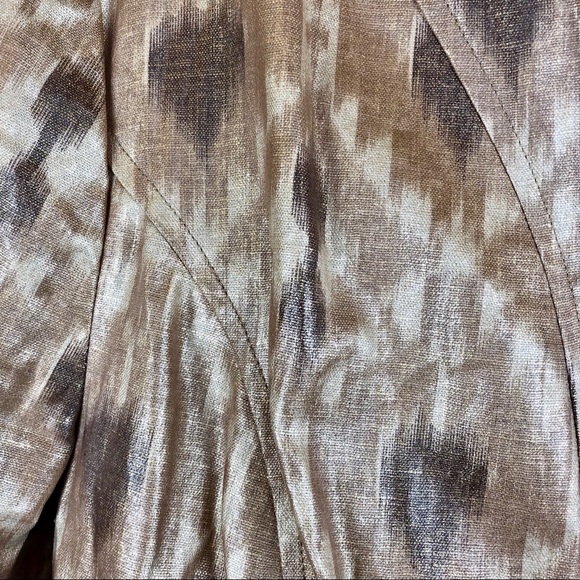 Chico’s Linen Blend Jacket Metallic Animal Print XL - Picture 3 of 8